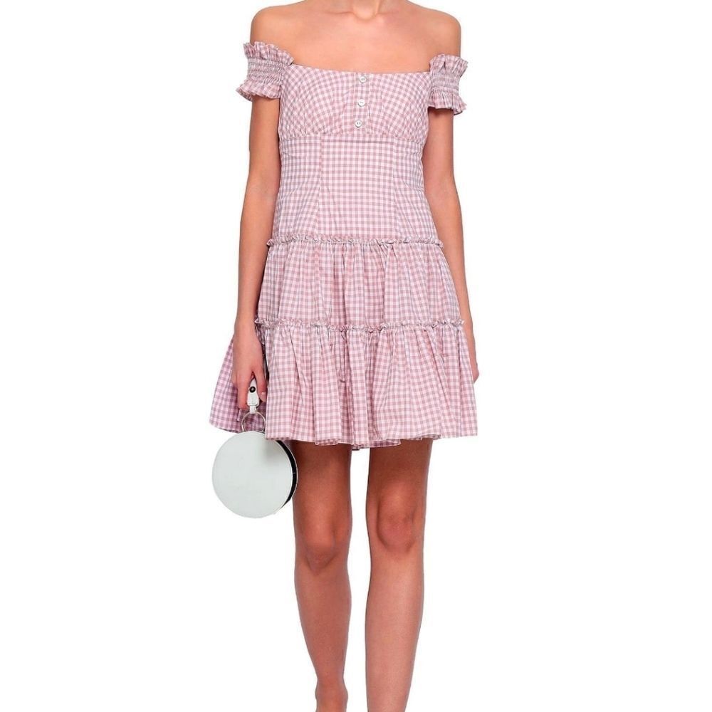 Caroline Constas Maria Check Mini Dress Size S 4 6 New